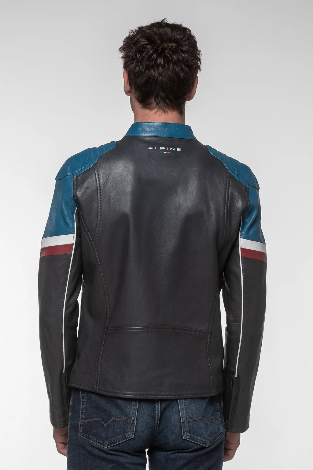 Blouson en cuir Alpine A424 Men bleu marine Homme
