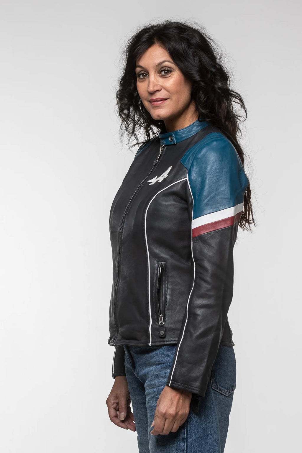 Blouson en cuir Alpine A424 Women bleu marine Femme