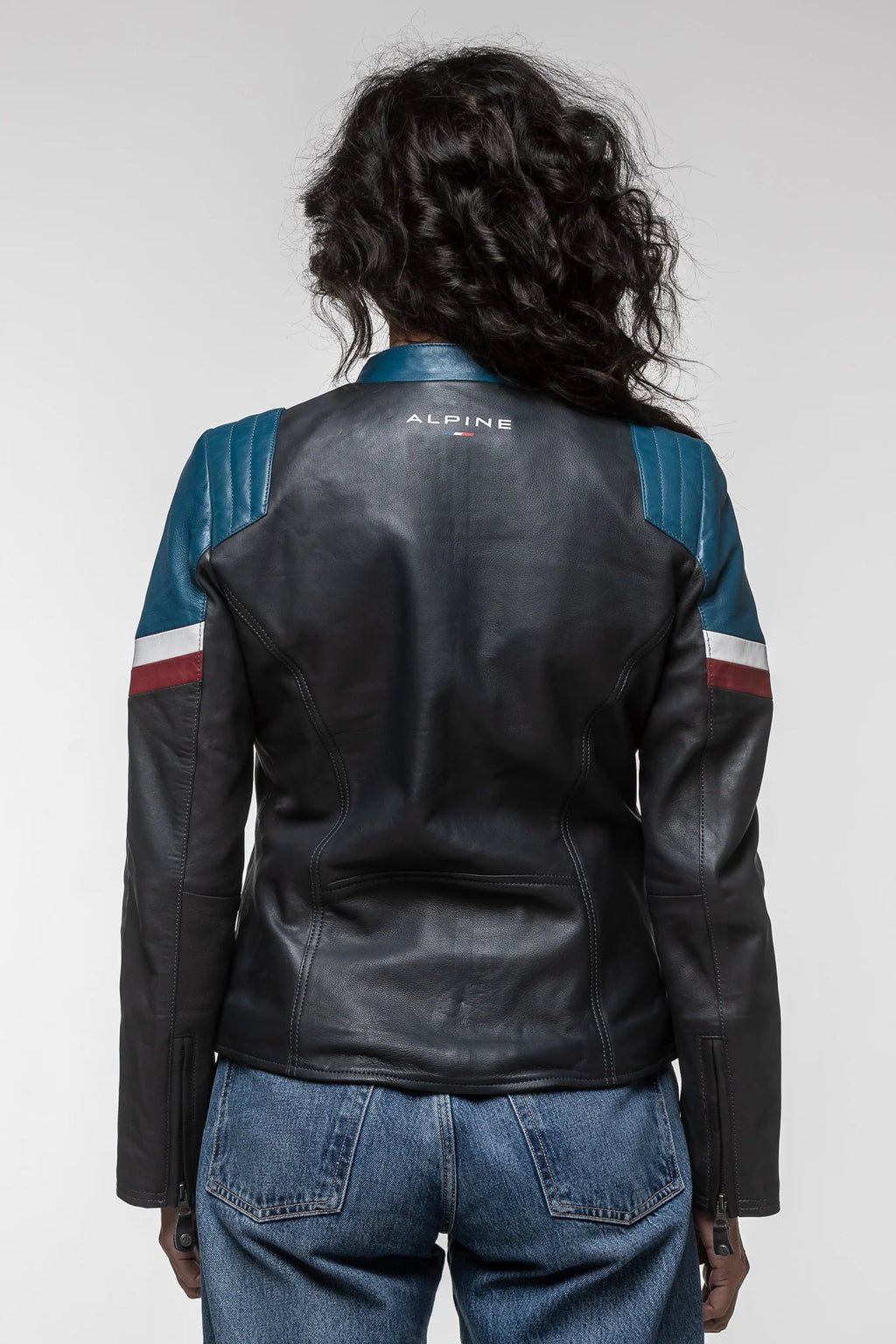 Blouson en cuir Alpine A424 Women bleu marine Femme