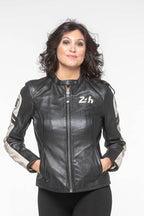 Blouson en cuir 24H Le Mans Adele noir Femme