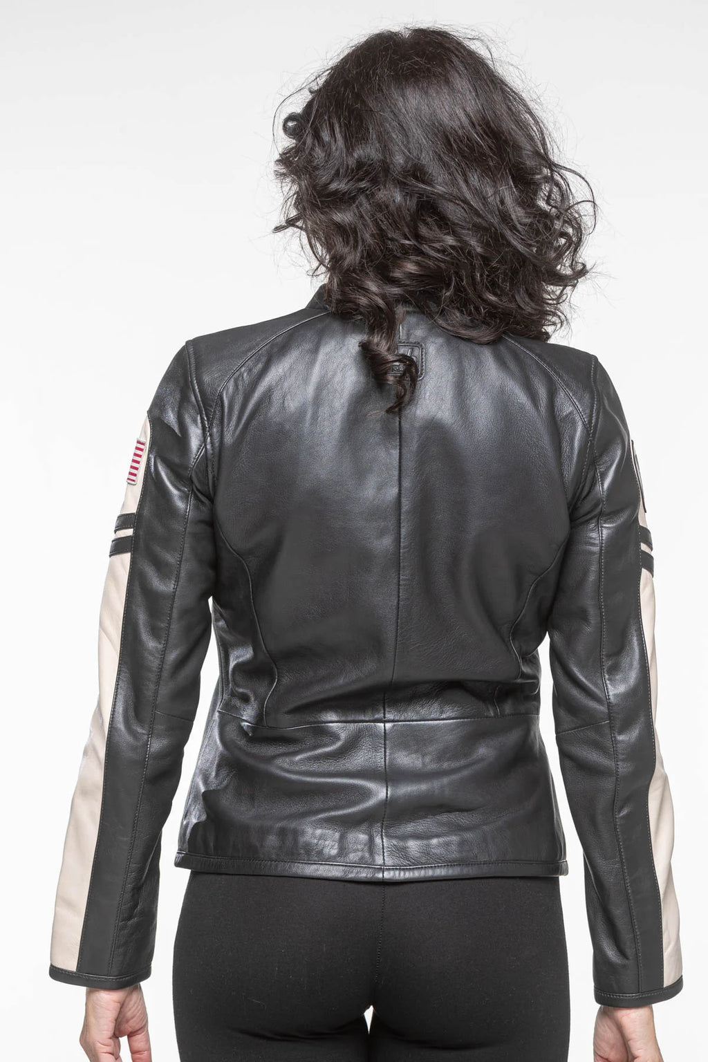 Blouson en cuir 24H Le Mans Adele noir Femme