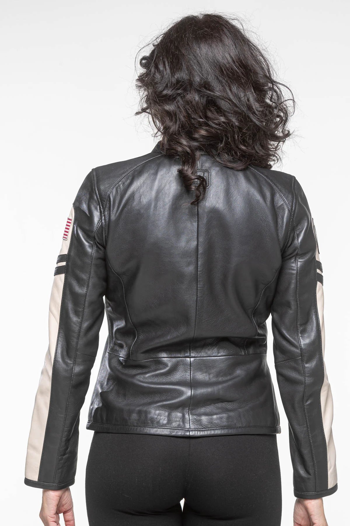 Blouson en cuir 24H Le Mans Adele noir Femme