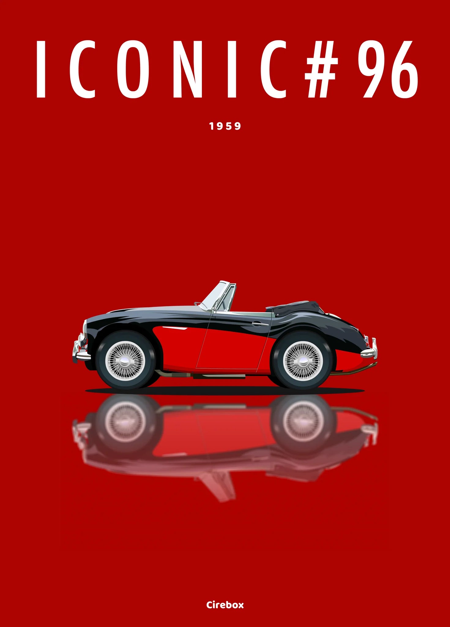 Affiche par Cirebox ICONIC AUSTIN-HEALEY #96