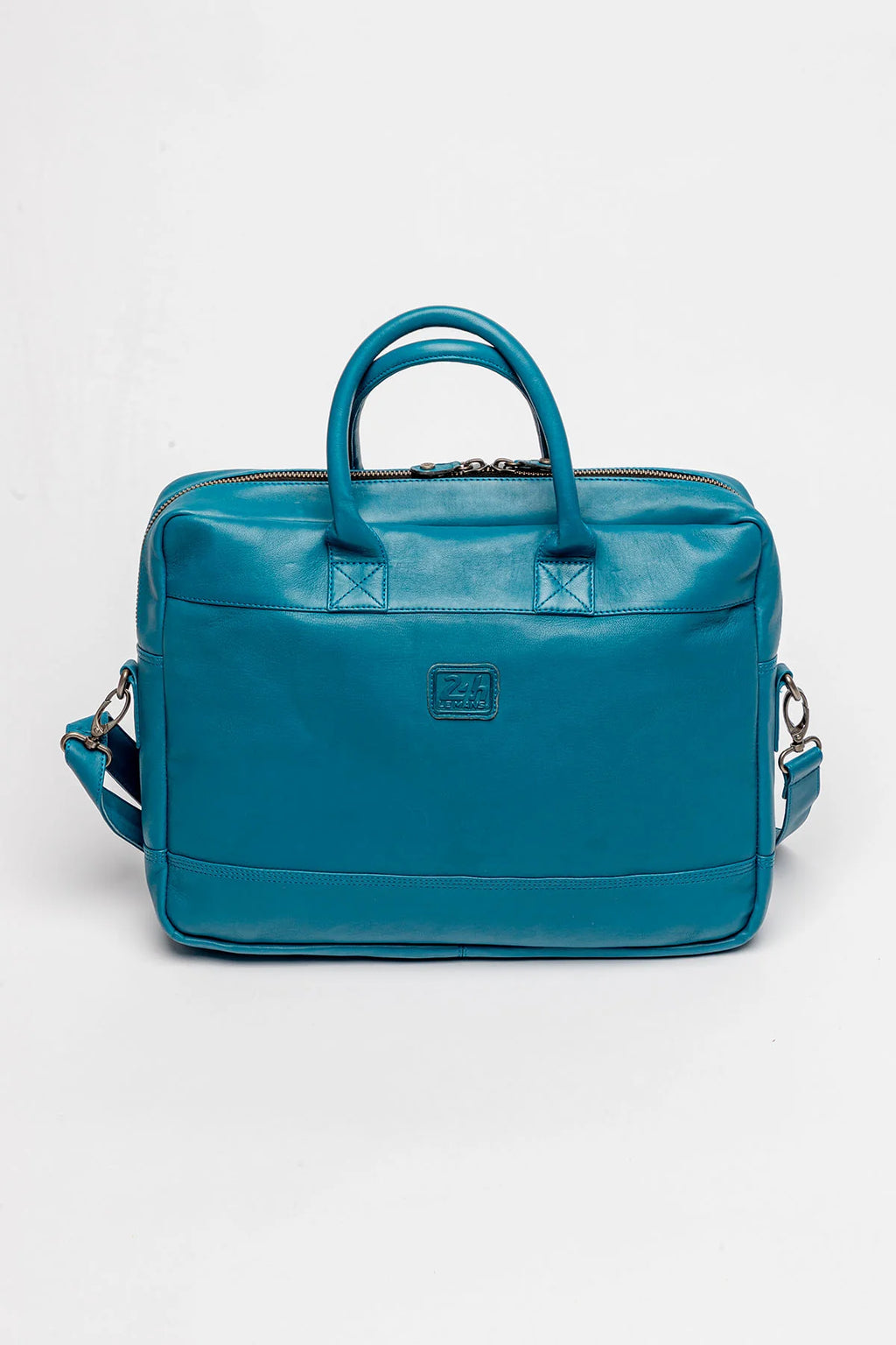 Sac bandoulière en cuir 24H Le Mans Bruce messenger bleu mallard