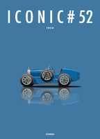 Affiche par Cirebox ICONIC BUGATTI Type 35 #52