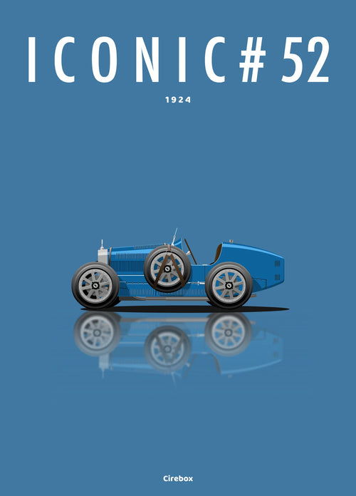 Affiche par Cirebox ICONIC BUGATTI Type 35 #52