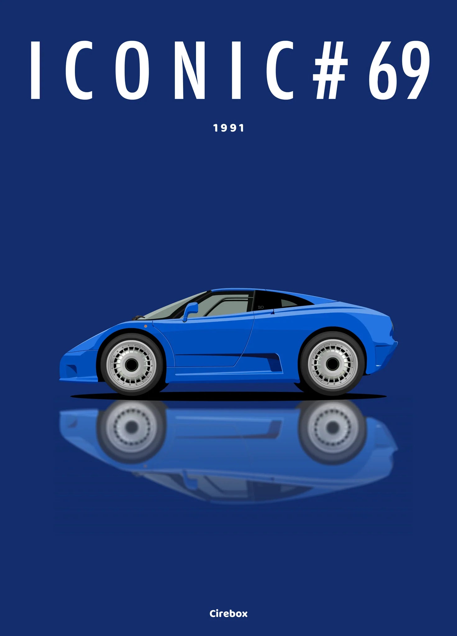 Affiche par Cirebox ICONIC BUGATTI EB110 #69