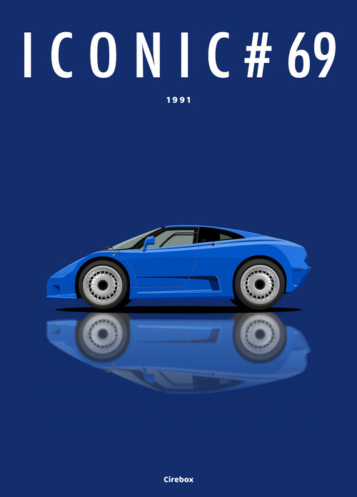 Affiche par Cirebox ICONIC BUGATTI EB110 #69