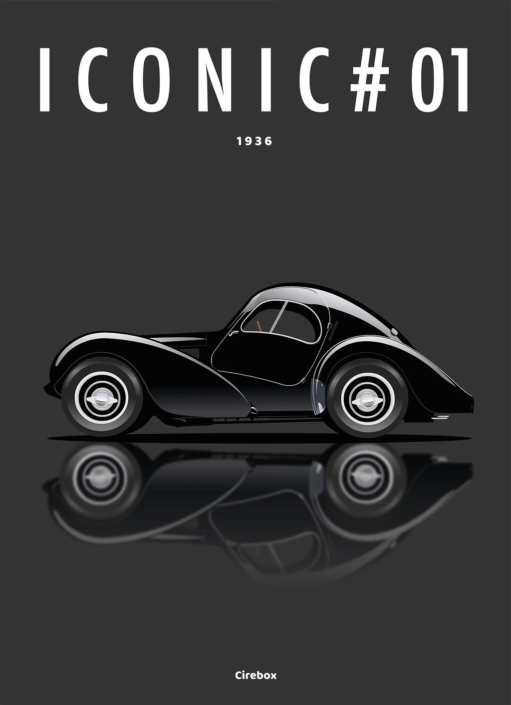 Tableau par Cirebox ICONIC BUGATTI TYPE 57 #01 FOREX 5mm