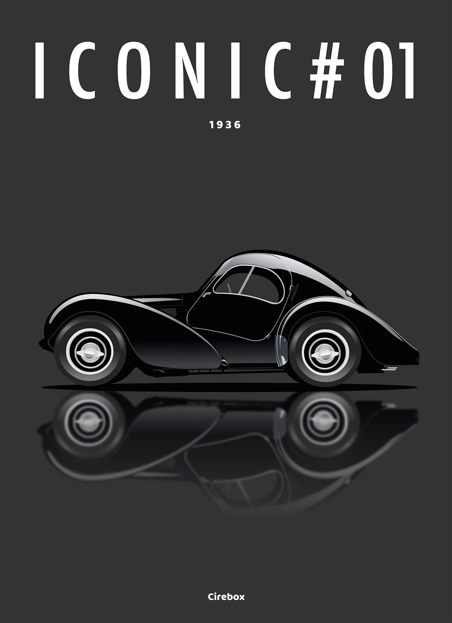 Tableau par Cirebox ICONIC BUGATTI TYPE 57 #01 FOREX 5mm