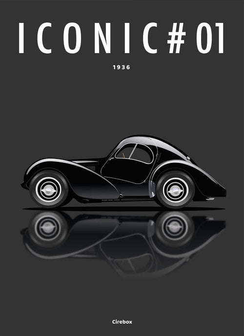 Affiche par Cirebox ICONIC BUGATTI Type 57 #01