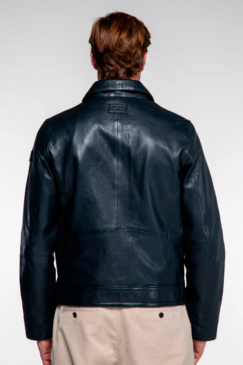 Blouson en cuir Steve McQueen x Le Mans Bullit bleu royal Homme