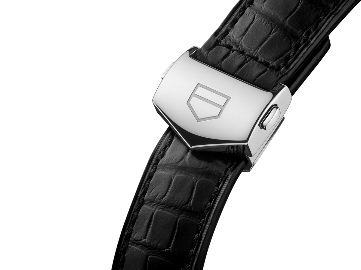 Montre Tag Heuer® Carrera. Calibre 16 Acier Bracelet Aligator Noir