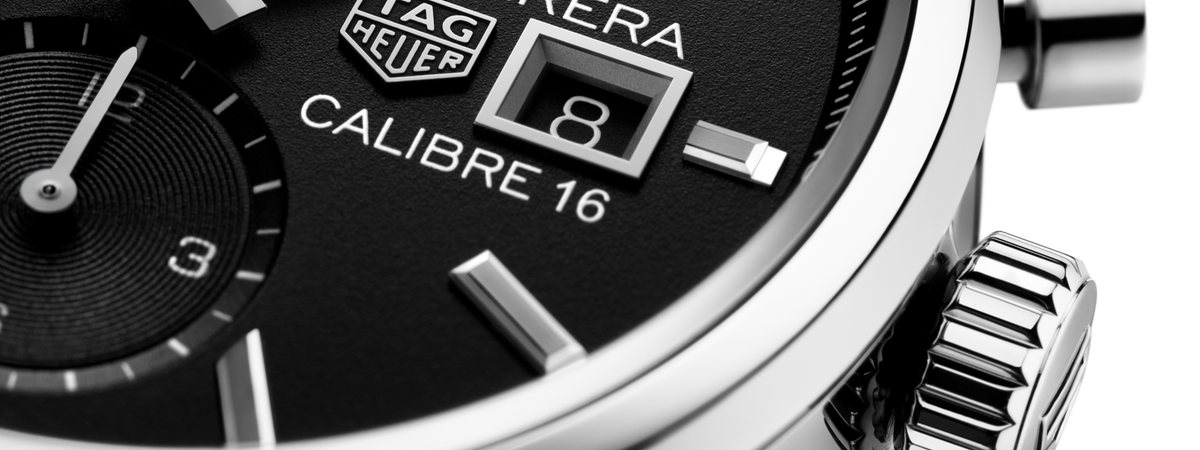 Montre Tag Heuer® Carrera. Calibre 16 Acier Bracelet Aligator Noir