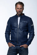 Blouson en cuir Alpine Jean bleu marine Homme
