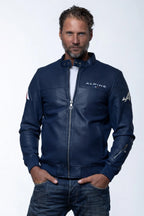Blouson en cuir Alpine Jean bleu marine Homme