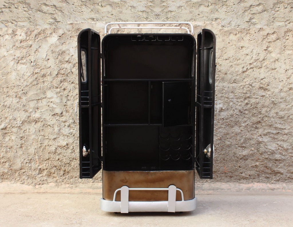 Bar mobile armoire design Vw Marron&Noir
