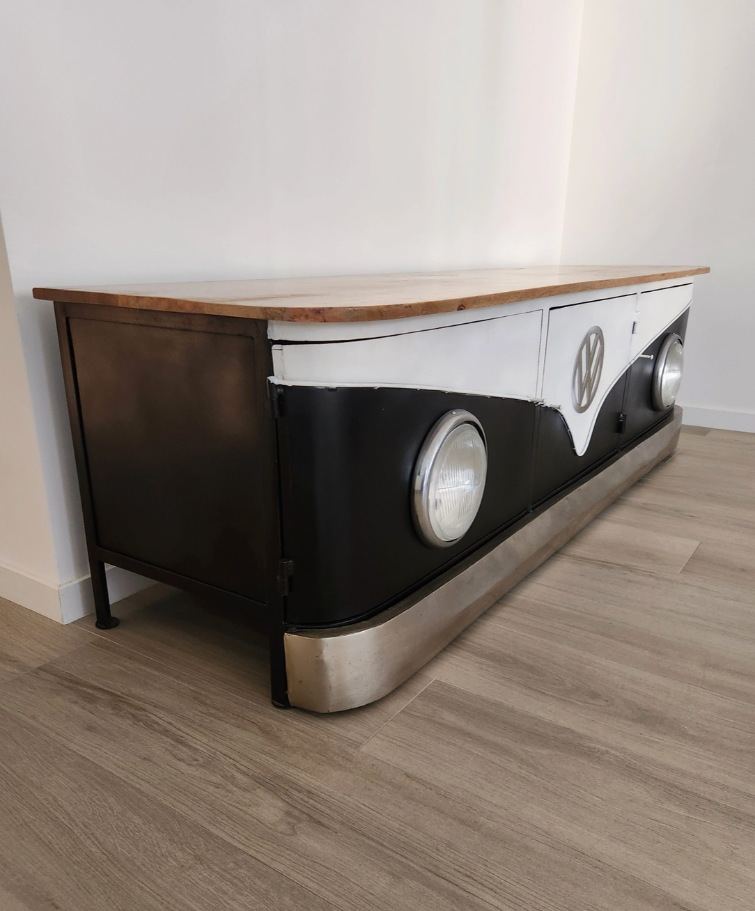 Meuble TV mobile design Vw Noir&Gris