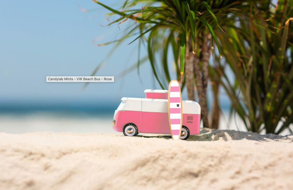 Bonbons à la menthe Candylab - Combi VW Beach - Océan - variante Rose / Jaune 3+