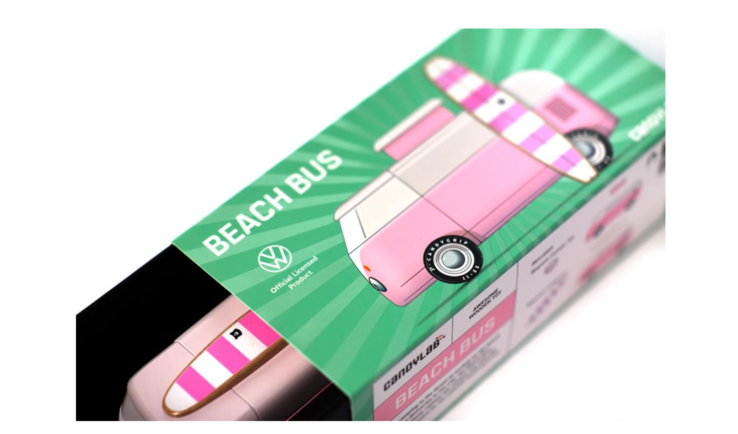 Bonbons à la menthe Candylab - Combi VW Beach - Océan - variante Rose / Jaune 3+