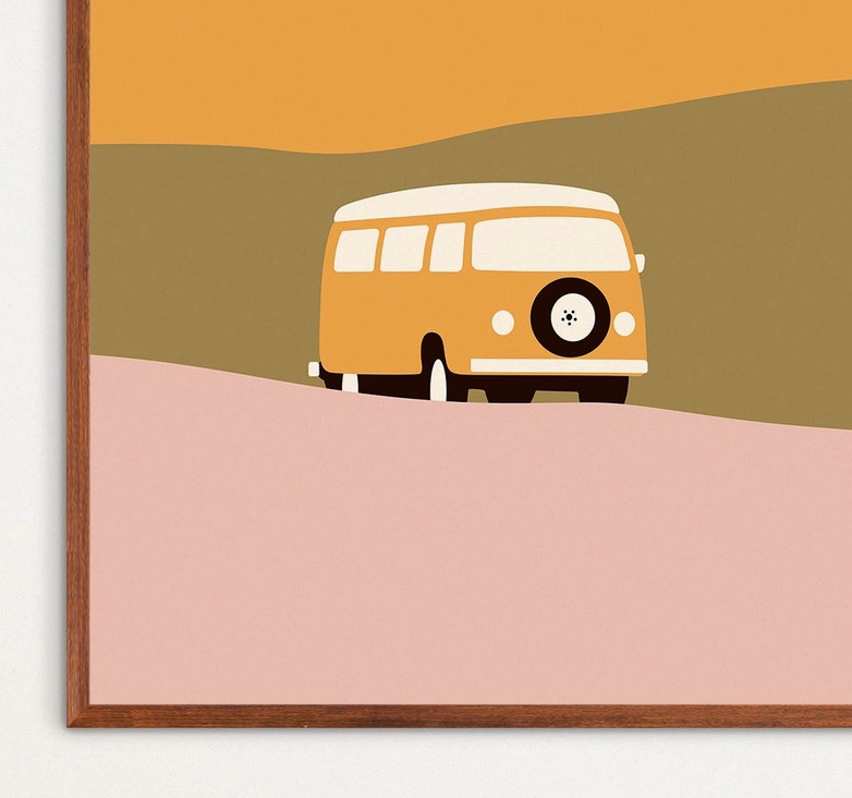 Affiche d'Artiste Florent Bodart Minimal Van 50x70cm