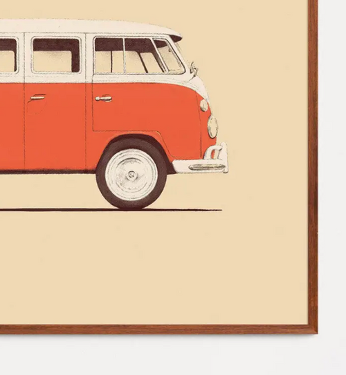 Affiche d'Artiste Florent Bodart Van Volkswagen Type 1 A3