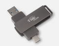 Swivel Leather & Chrome USB Flash Drive