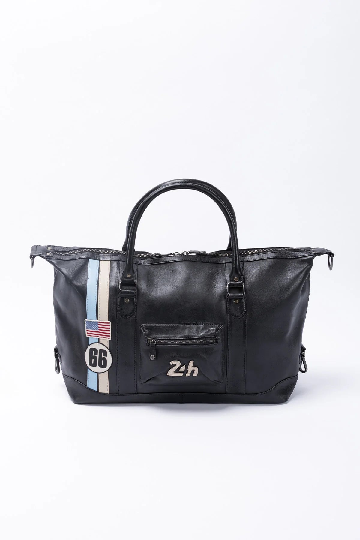 Sac de voyage en cuir 24H Le Mans Chris 48h noir