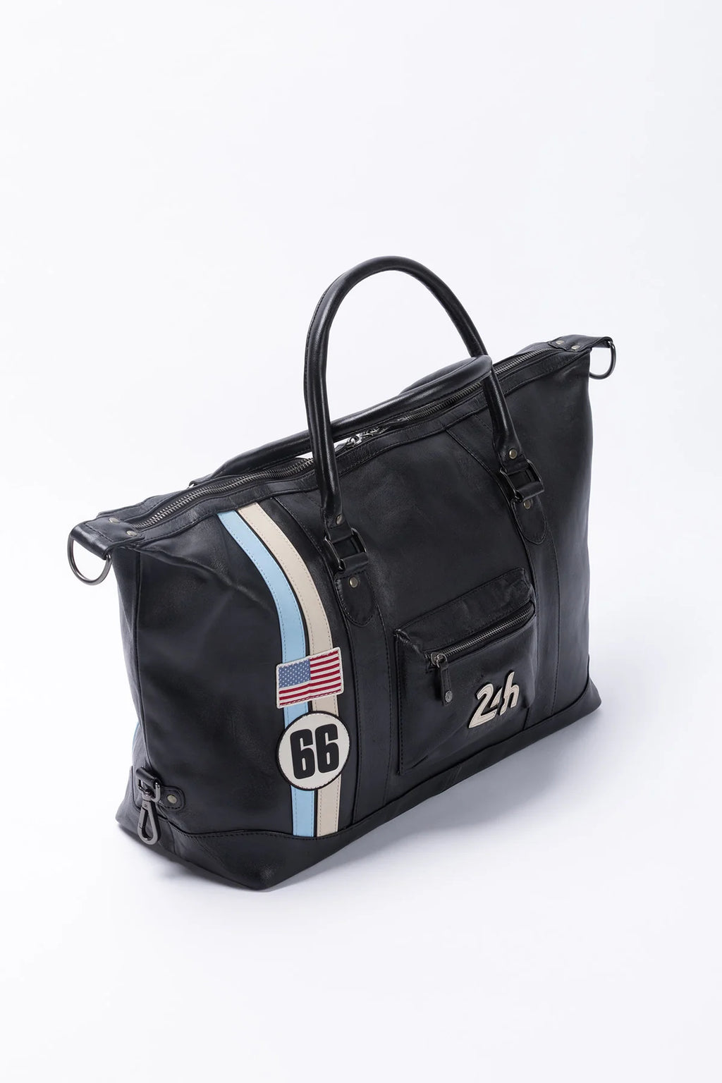 Sac de voyage en cuir 24H Le Mans Chris 48h noir