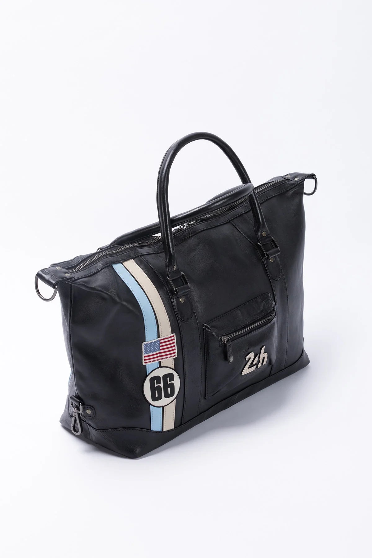 Sac de voyage en cuir 24H Le Mans Chris 48h noir