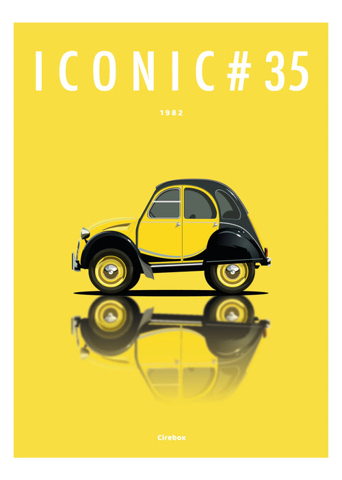 Affiche par Cirebox ICONIC CITROEN 2CV Charleston Jaune #35