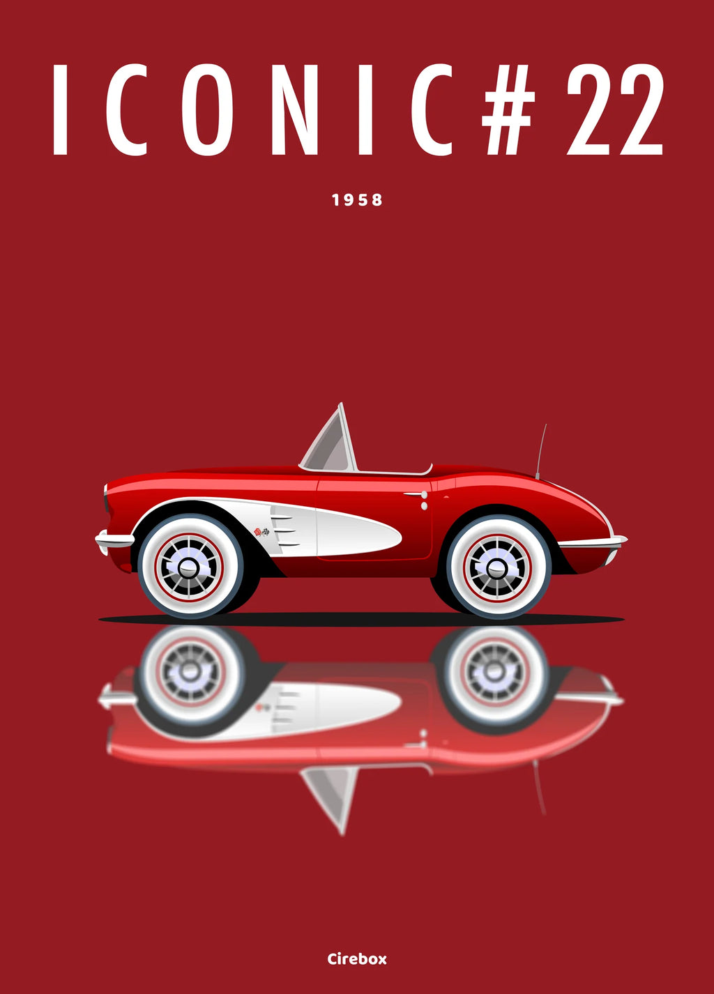 Poster by Cirebox ICONIC CHEVROLET Corvette 58 #22