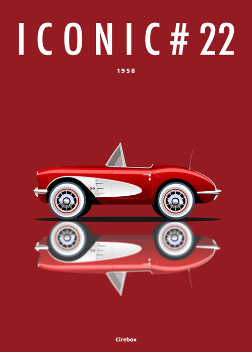 Affiche par Cirebox ICONIC CHEVROLET Corvette 58 #22