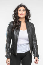 Blouson en cuir 24H Le Mans Cyntia noir Femme
