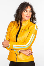 Blouson en cuir 24H Le Mans Cyntia miel Femme