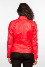 Blouson en cuir 24H Le Mans Cyntia rouge poivre Femme