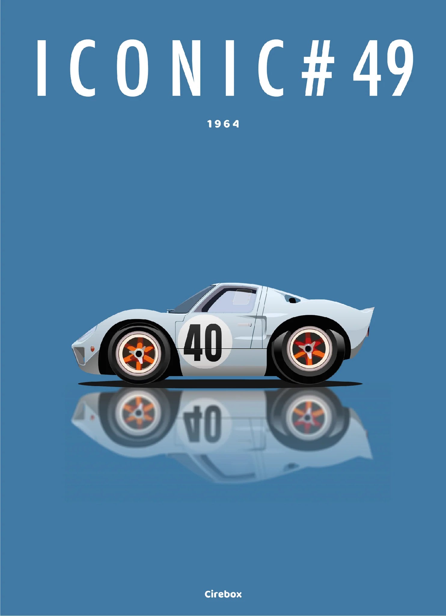 Affiche par Cirebox ICONIC FORD GT 40 #49