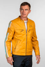 Blouson en cuir 24H Le Mans Hans miel Homme