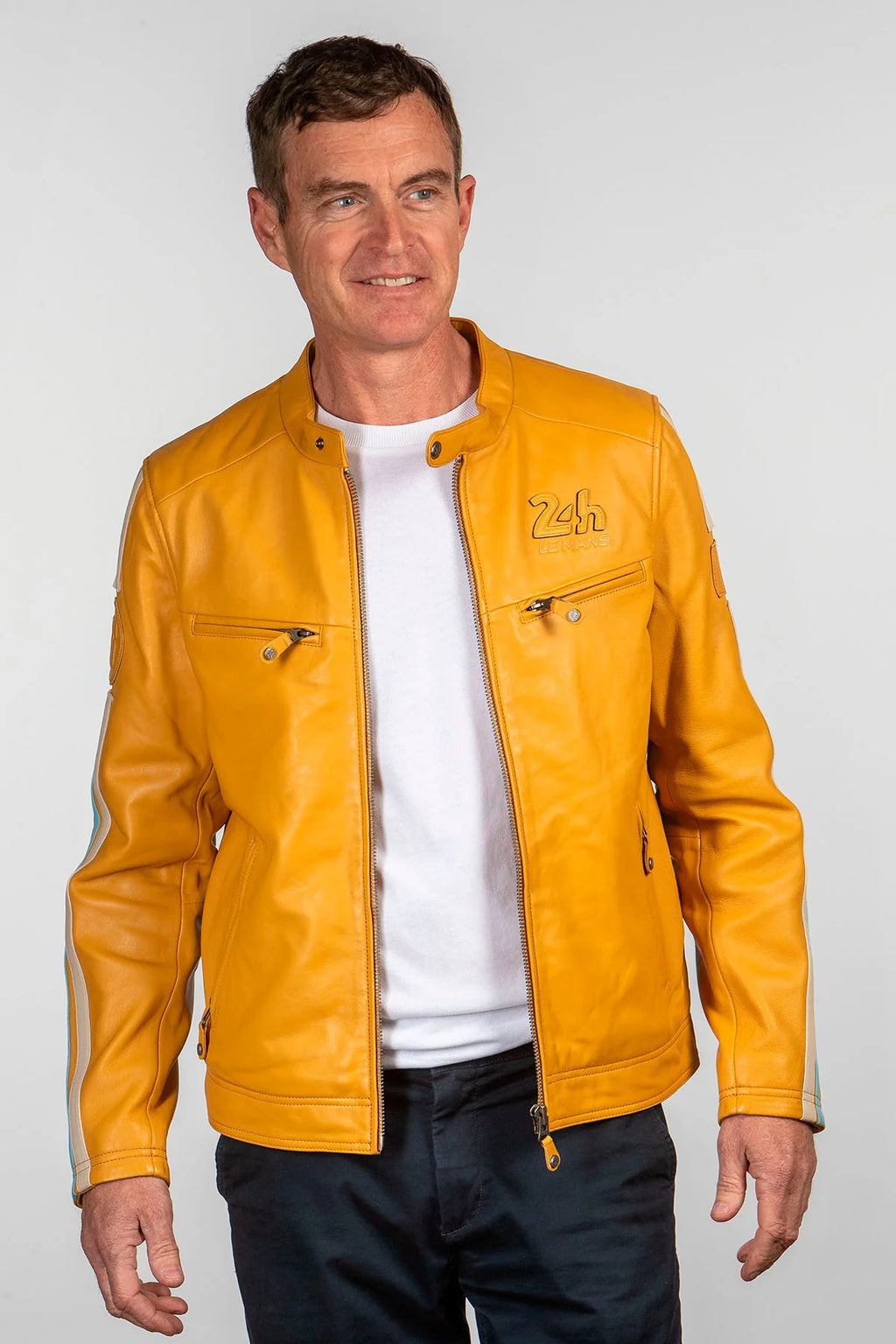 Blouson en cuir 24H Le Mans Hans miel Homme
