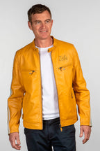 Blouson en cuir 24H Le Mans Hans miel Homme
