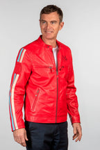 Blouson en cuir 24H Le Mans Hans rouge poivre Homme