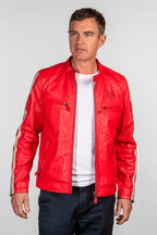 Blouson en cuir 24H Le Mans Hans rouge poivre Homme