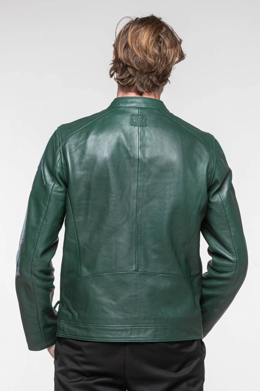 Blouson en cuir 24H Le Mans Hans vert vintage Homme