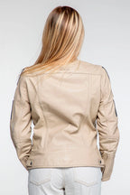 Blouson en cuir 24H Le Mans Hill écru Femme
