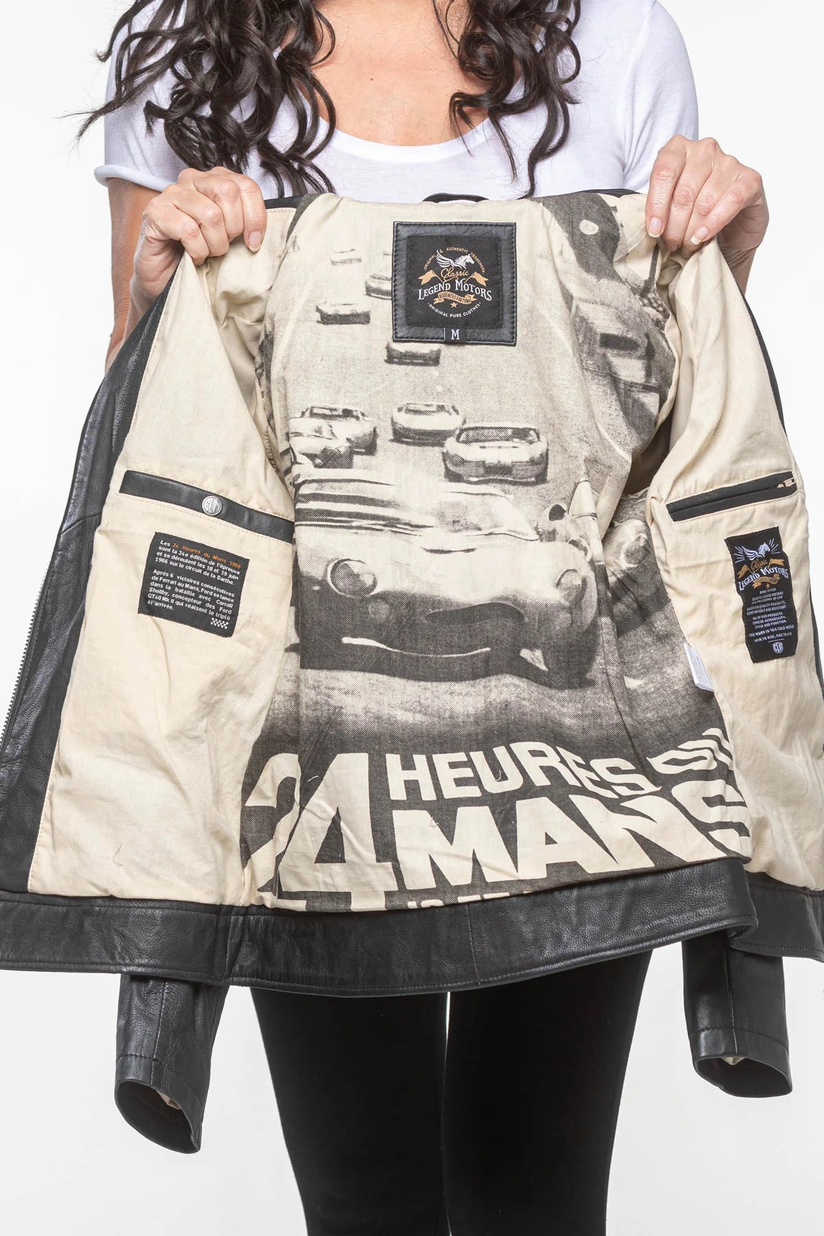 Blouson en cuir 24H Le Mans Katy noir Femme
