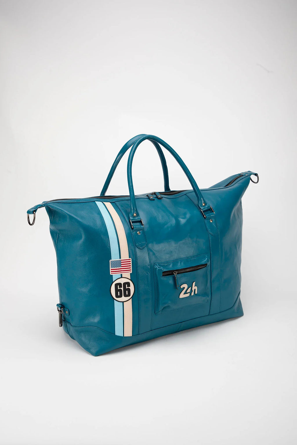 Sac de voyage en cuir 24H Le Mans Ken 72h bleu mallard