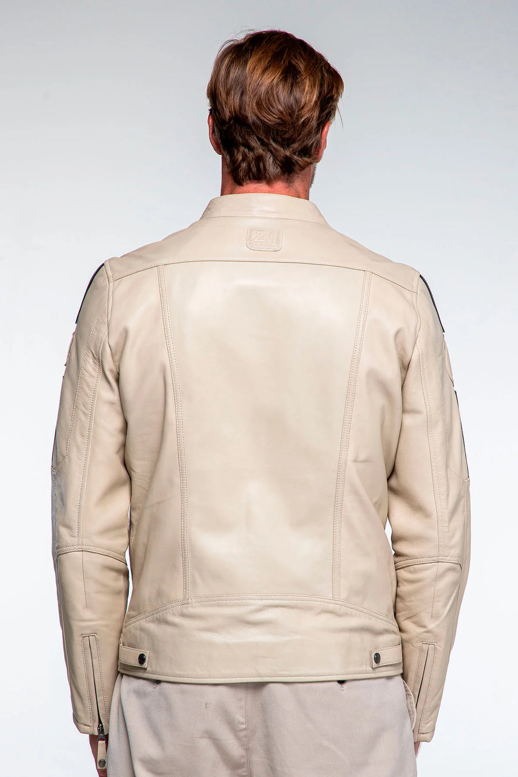 Blouson en cuir 24H Le Mans Lagache écru Homme