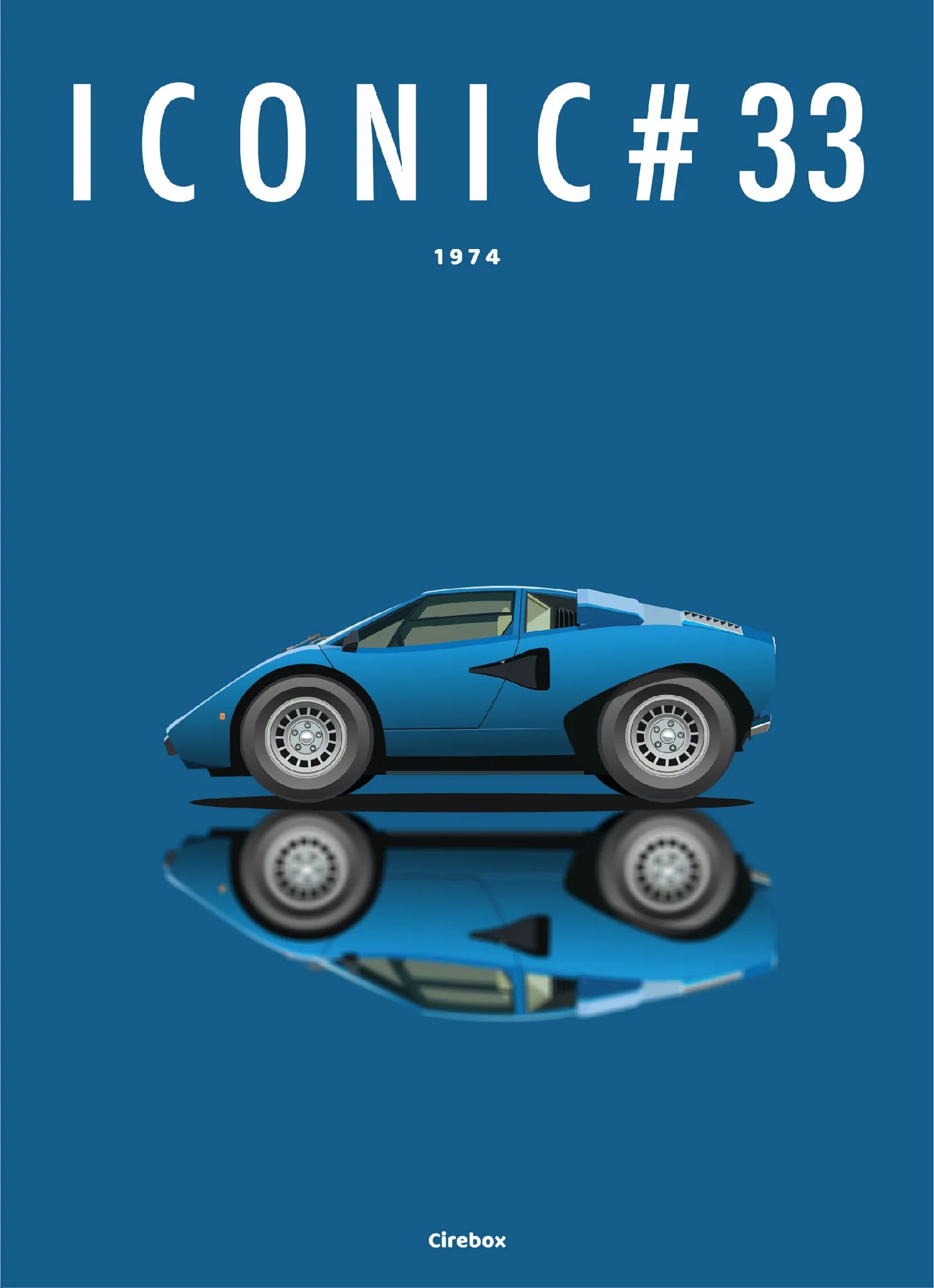 Affiche par Cirebox ICONIC LAMBORGHINI COUNTACH #33