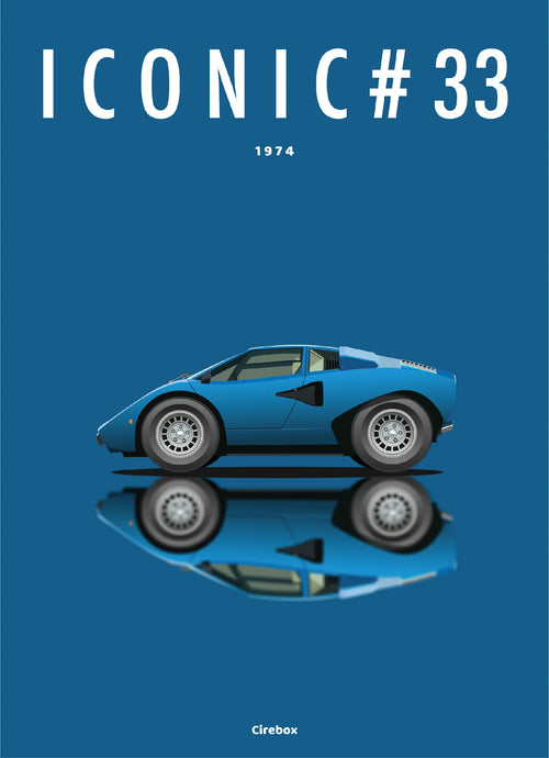 Affiche par Cirebox ICONIC LAMBORGHINI COUNTACH #33