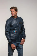 Blouson en cuir Alpine M70 Collector 70 ans bleu royal Homme